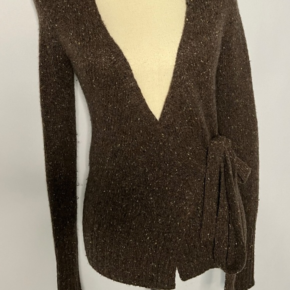 Vince 100% Cashmere Hoodie Sweater Wrap - Brown Sz Small - Picture 3 of 11